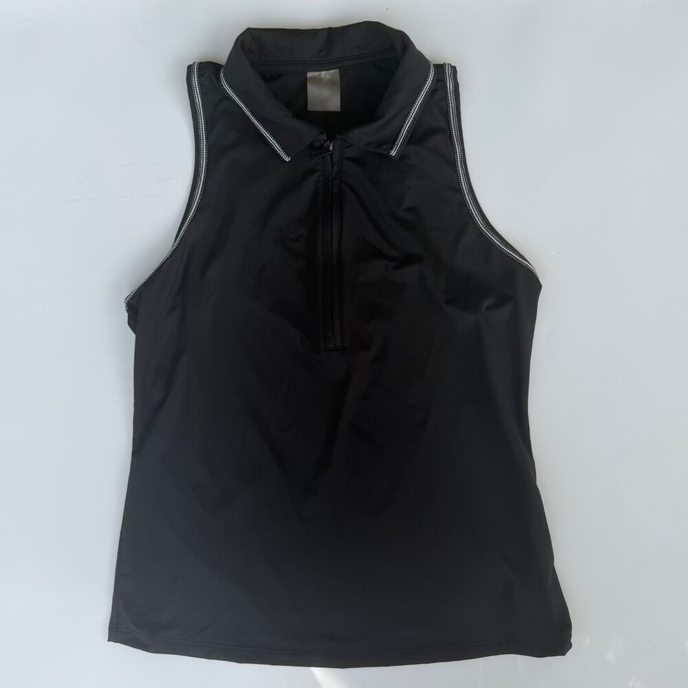 CALIA Golf Eagle Sleeveless Polo Shirt Women's Size Small Black Quarter-Zip